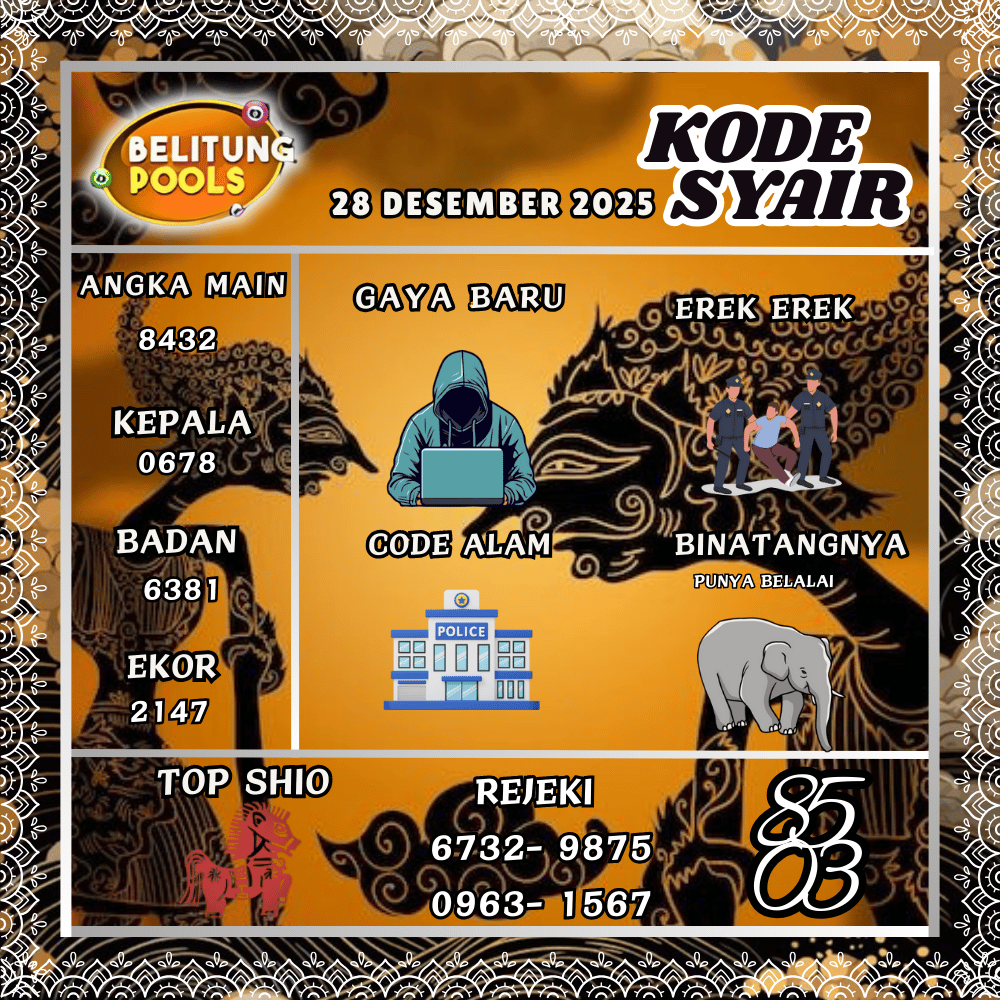 Kode Syair Belitung Pools - Desember Pools 