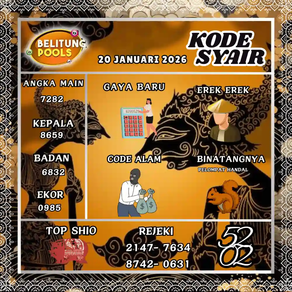 Kode Syair Belitung Pools - Januari 2026
