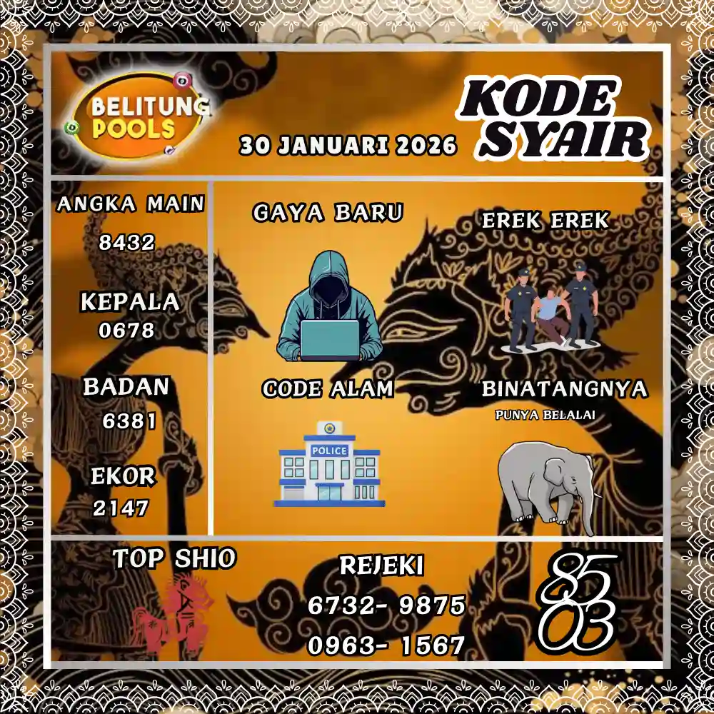 Kode Syair Belitung Pools - Januari 2026
