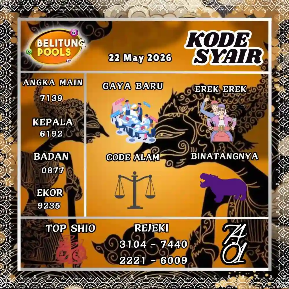 Kode Syair Belitung Pools Mei 2026