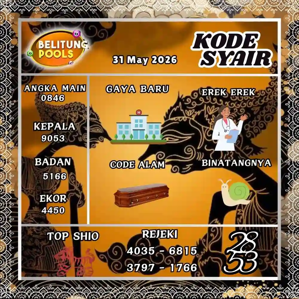 Kode Syair Belitung Pools Mei 2026