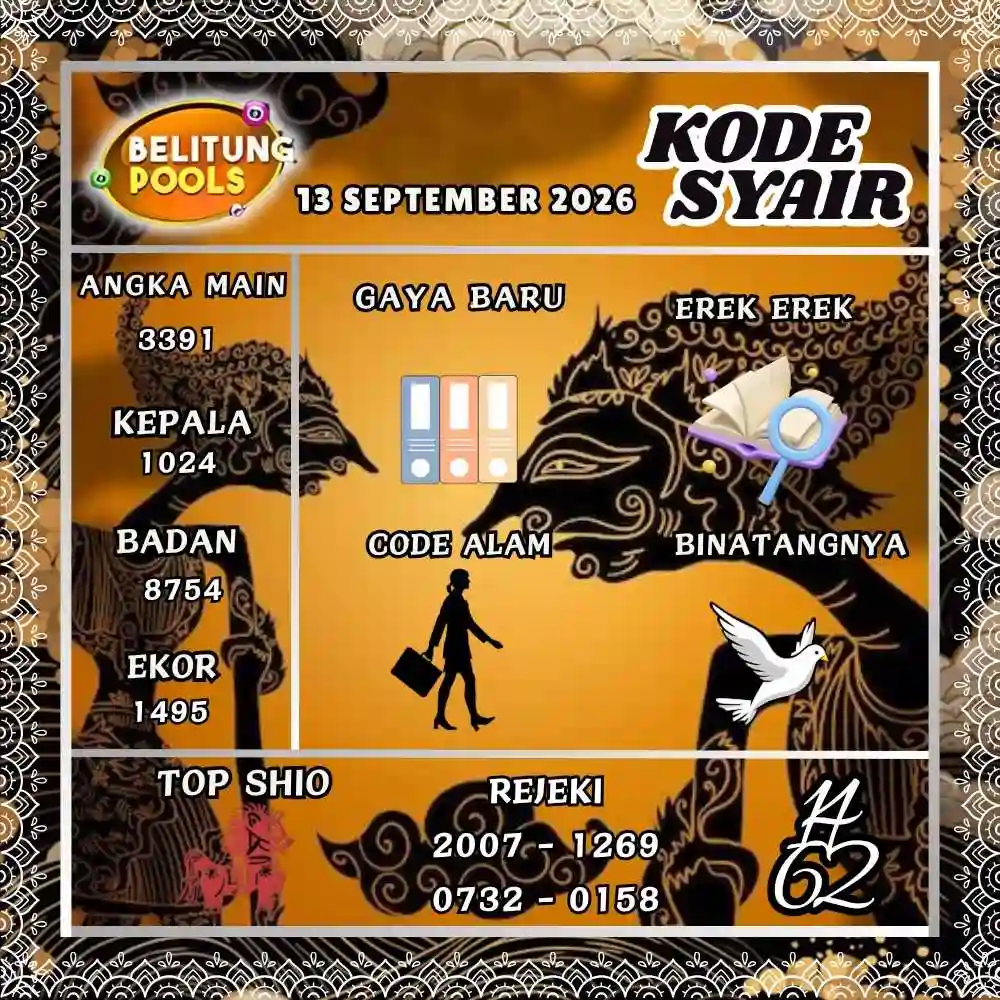 Kode Syair Belitung Pools September 2026
