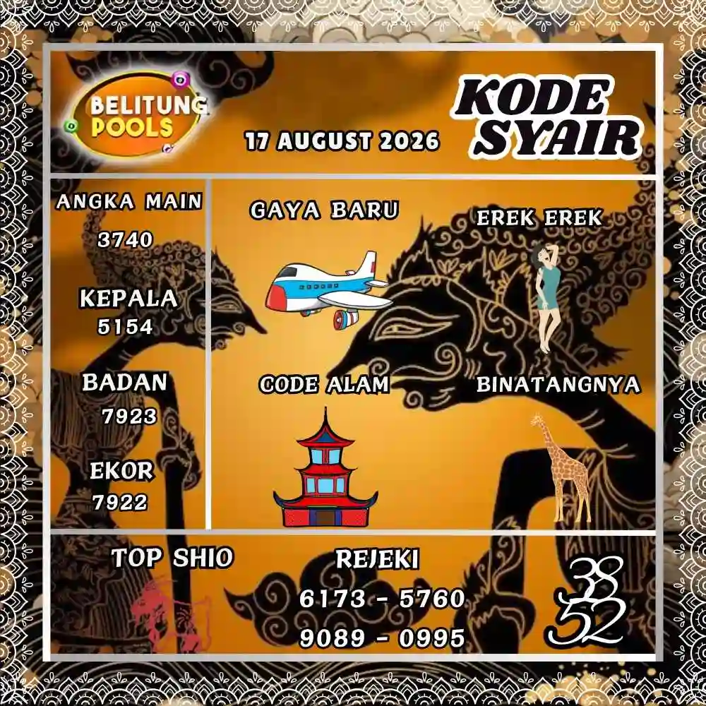 Kode Syair Belitung Pools Agustus 2026
