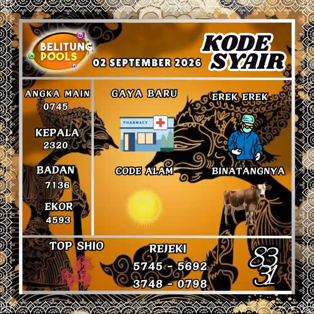 Kode Syair Belitung Pools September 2026
