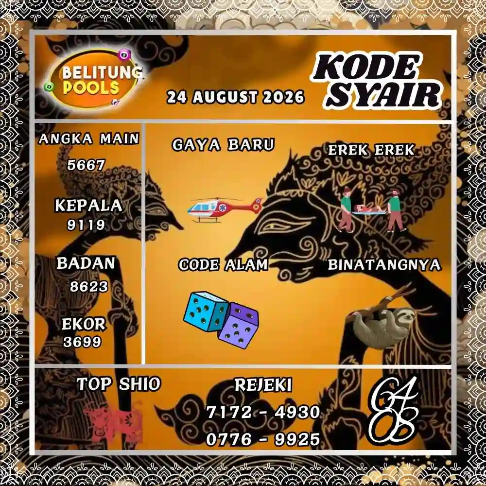 Kode Syair Belitung Pools Agustus 2026
