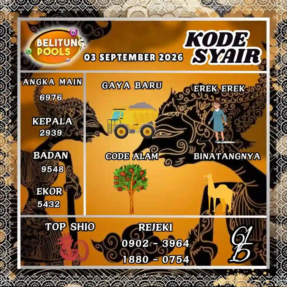 Kode Syair Belitung Pools September 2026
