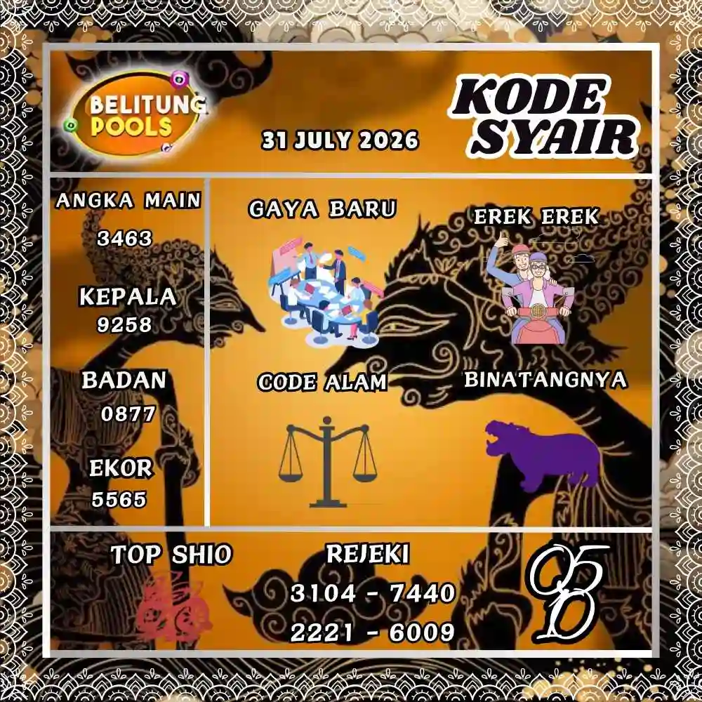 Kode Syair Kupang Pools Juli 2026 