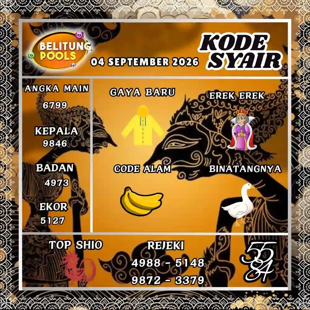 Kode Syair Belitung Pools September 2026
