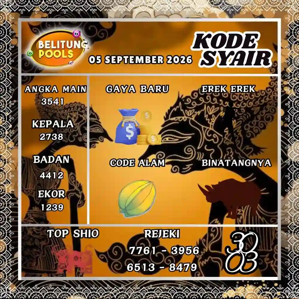 Kode Syair Belitung Pools September 2026
