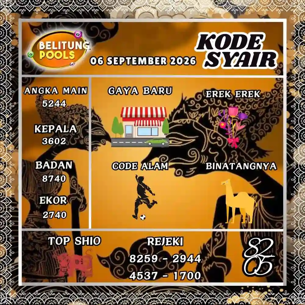 Kode Syair Belitung Pools September 2026

