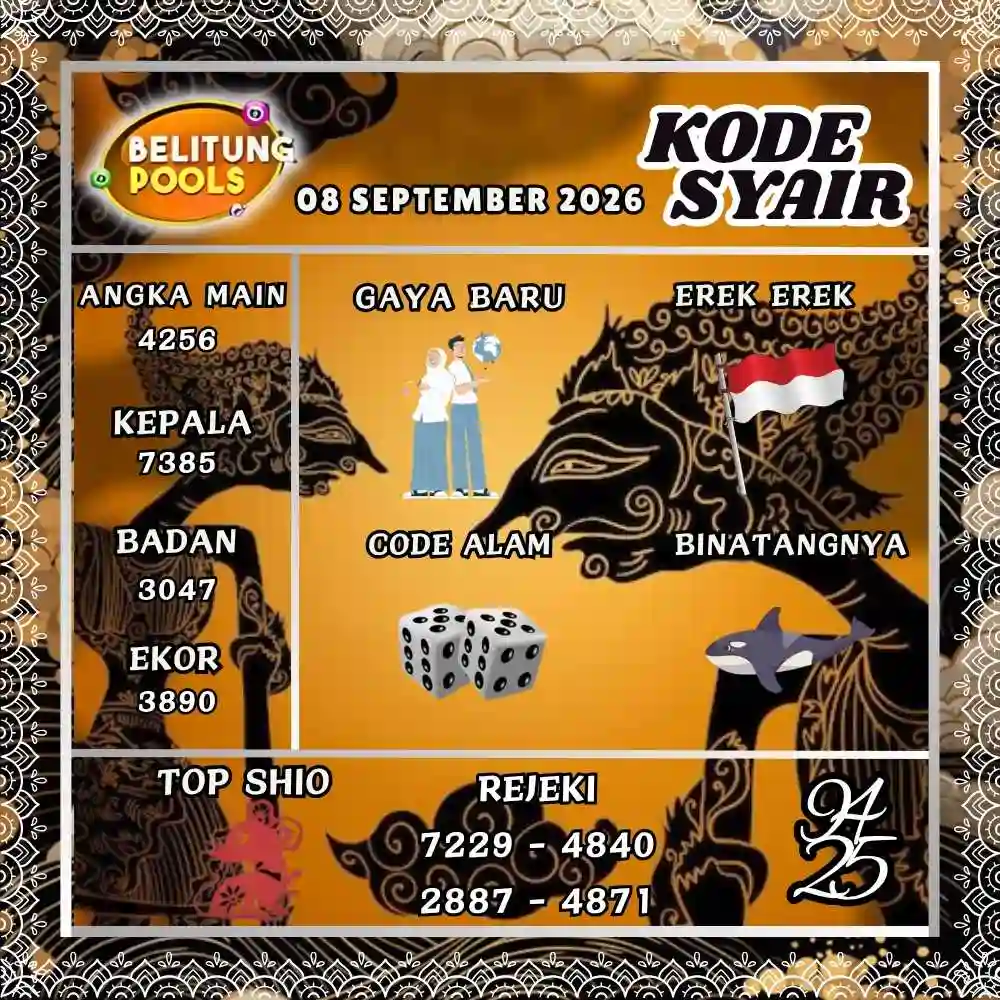 Kode Syair Belitung Pools September 2026
